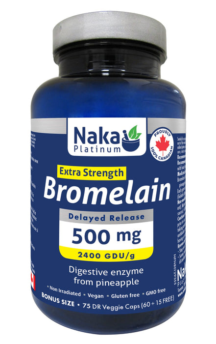 Naka Platinum Bromelain Extra Strength 75 Veggie Caps