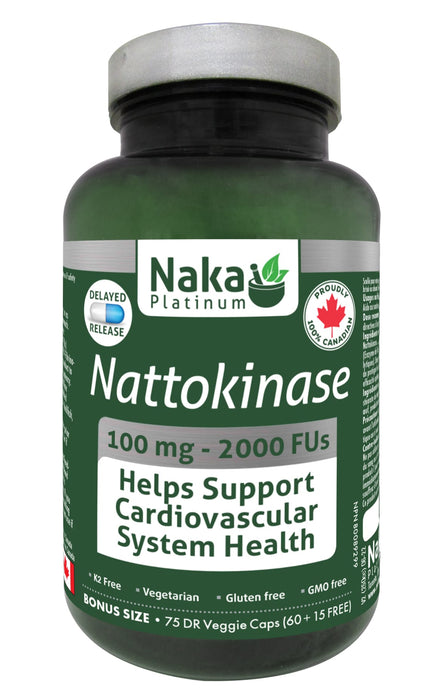 Naka Platinum Nattokinase 100mg 60+15 Delayed Release Veggie Caps