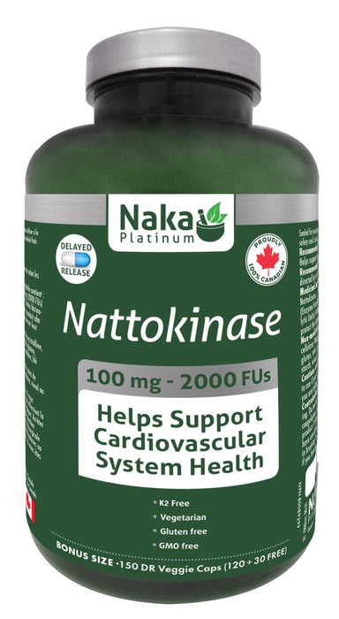 Naka Platinum Nattokinase 100mg 120+30 Veggie Caps