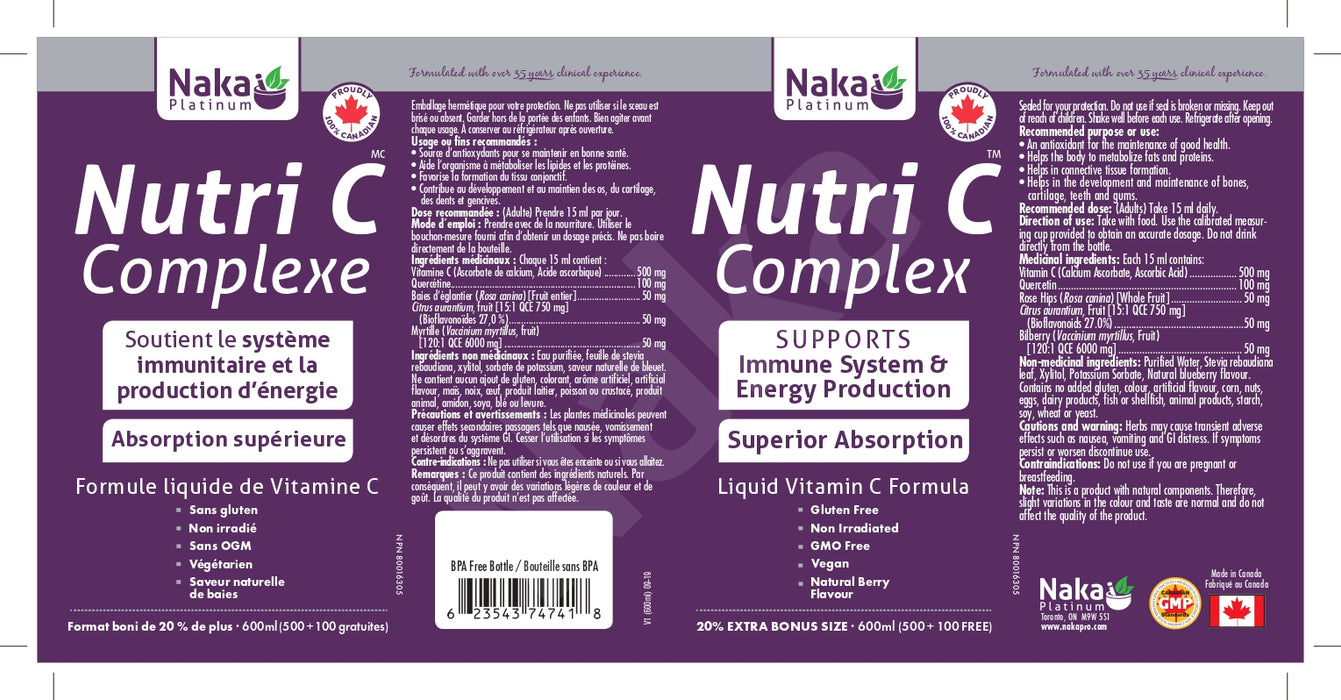 Naka Platinum Nutri C Complex Berry 600mL