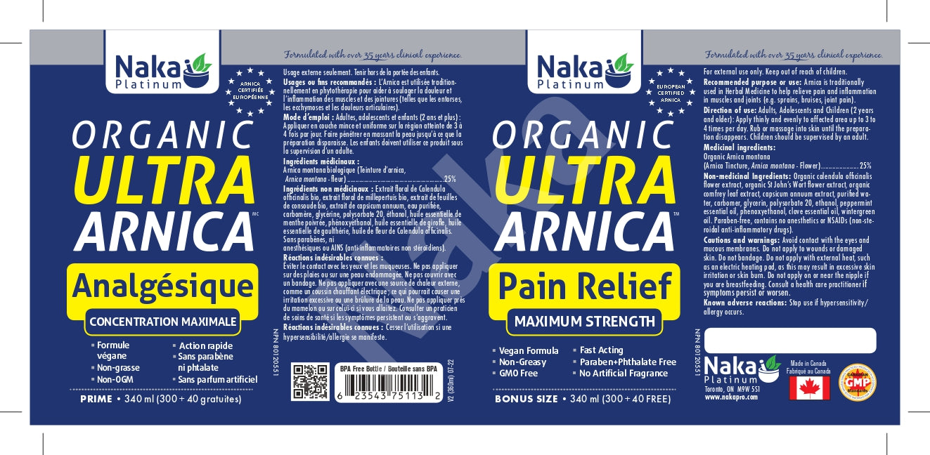 Naka Platinum Organic Ultra Arnica 300+40mL