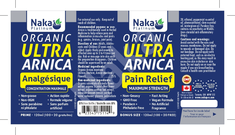 Naka Platinum Organic Ultra Arnica 100+20mL