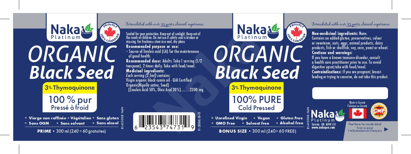 Naka Platinum Organic Black Seed Oil Liquid 300mL