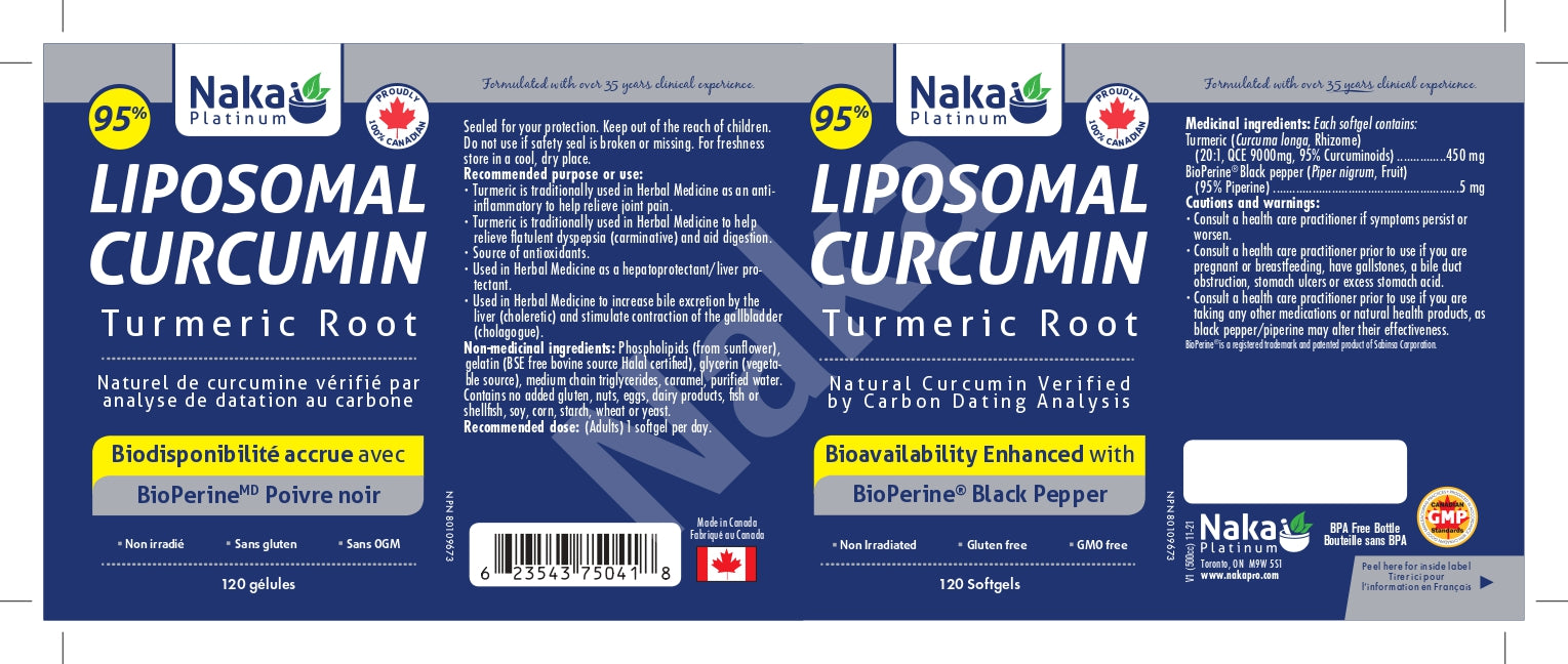 Naka Platinum Liposomal Curcumin 120 Softgels