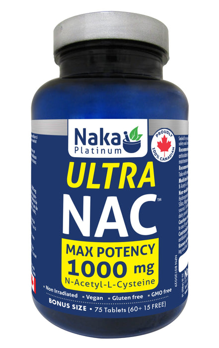 Naka Platinum Ultra NAC 1000mg 60+15 Tablets