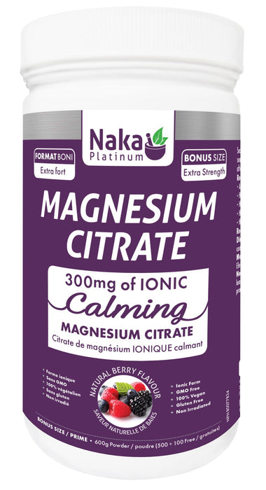 Naka Platinum Magnesium Citrate 300mg Berry 500+100g