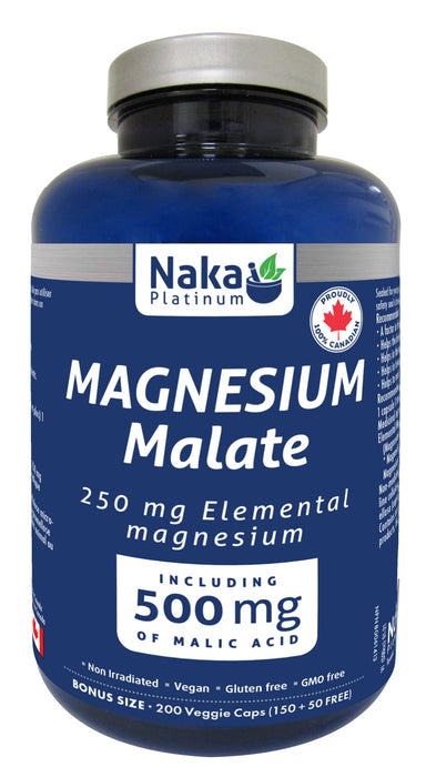 Naka Platinum Magneisum Malate 500mg 150+50 Veggie Caps