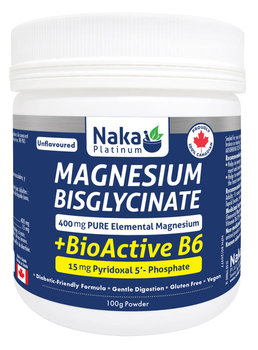 Naka Platinum Magnesium Bisglycinate + BioActive B6 100g