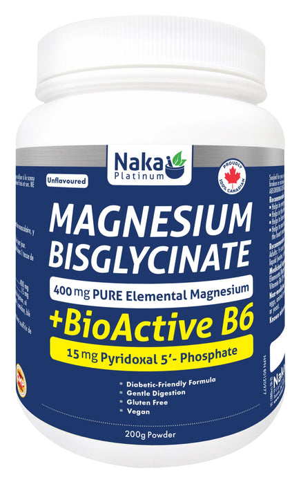 Naka Platinum Magnesium Bisglycinate + BioActive B6 200g