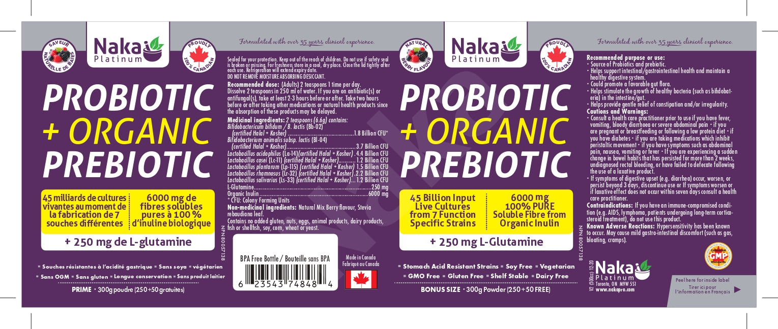 Naka Platinum Probiotic + Organic Prebiotic 300g