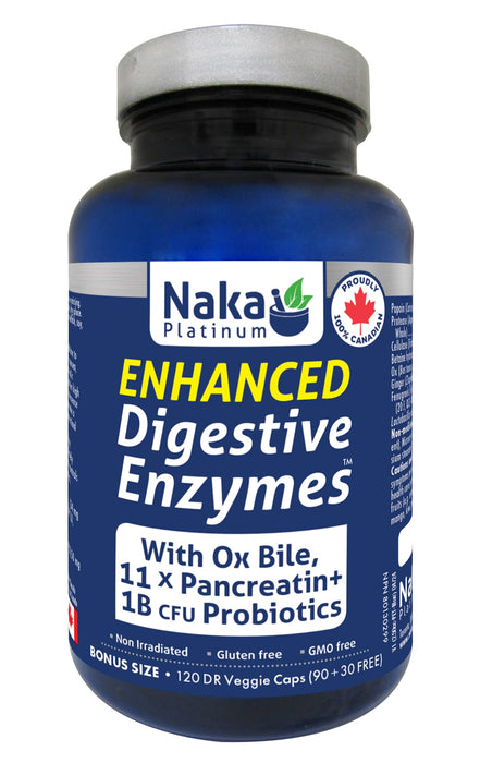 Naka Platinum Enhanced Digestive Enzymes 90+30 Veggie Caps