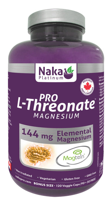 Naka Platinum PRO L-Threonate Magnesium 144mg 120 Veggie Caps