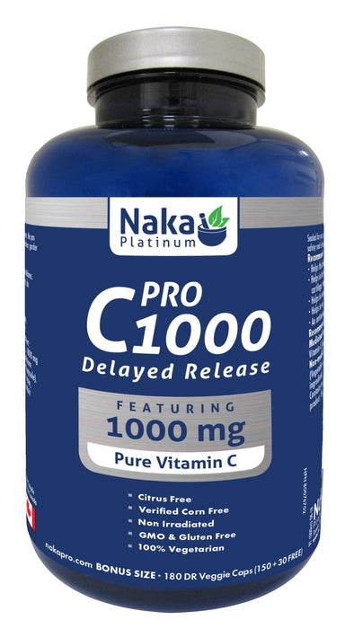 Naka Platinum PRO C1000 Delayed Release 180 Veggie Caps