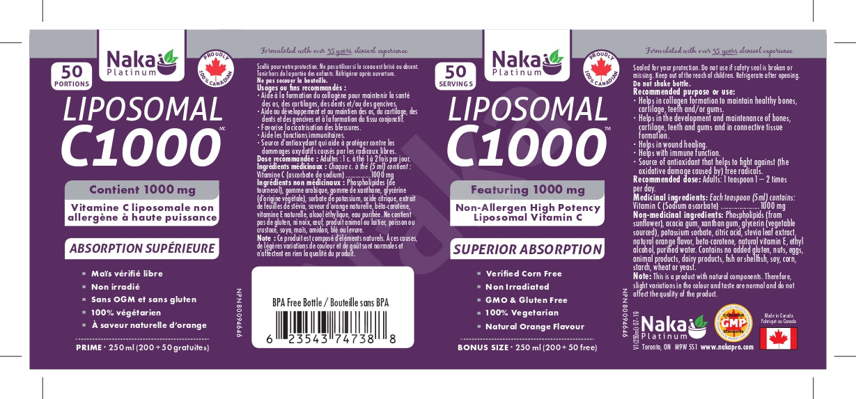 Naka Platinum Liposomal C1000 250mL