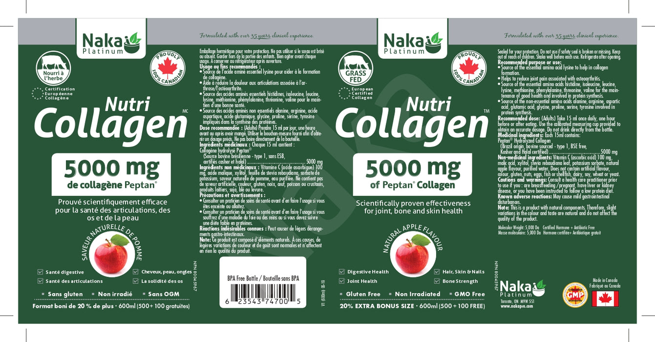 Naka Platinum Nutri Collagen 5000mg Apple 600mL