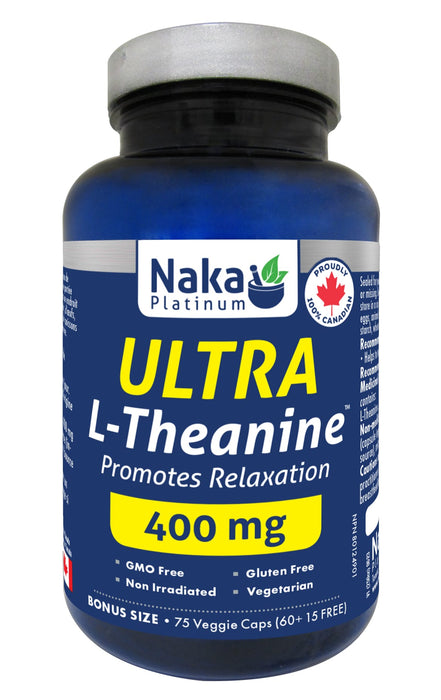 Naka Platinum Ultra L-Theanine 400mg 75 Veggie Caps