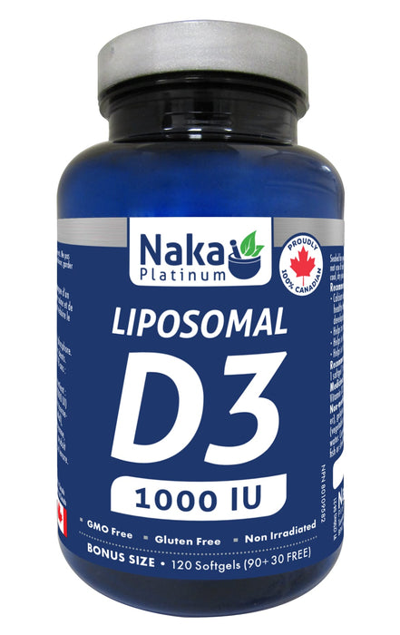 Naka Platinum Liposomal D3 1000IU 120 Softgels