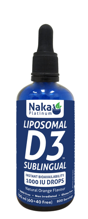 Naka Platinum Liposomal D3 Sublingual 1000IU Drops Orange 100mL