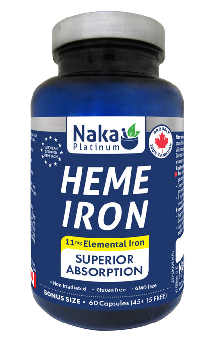 Naka Platinum Heme Iron 60 Capsules