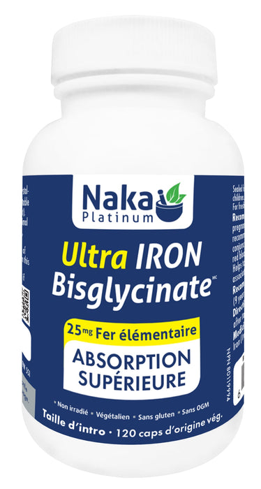 Naka Platinum Ultra Iron Bisglycinate 25mg 120 Veggie Caps