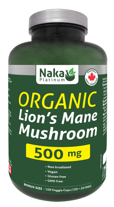 Naka Platinum Lion's Mane 500mg 120+30 Veggie Caps