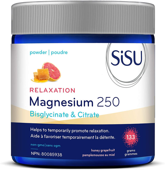 Sisu Magnesium Bisglycinate & Citrate 250 Relaxation Honey Grapefruit 133g