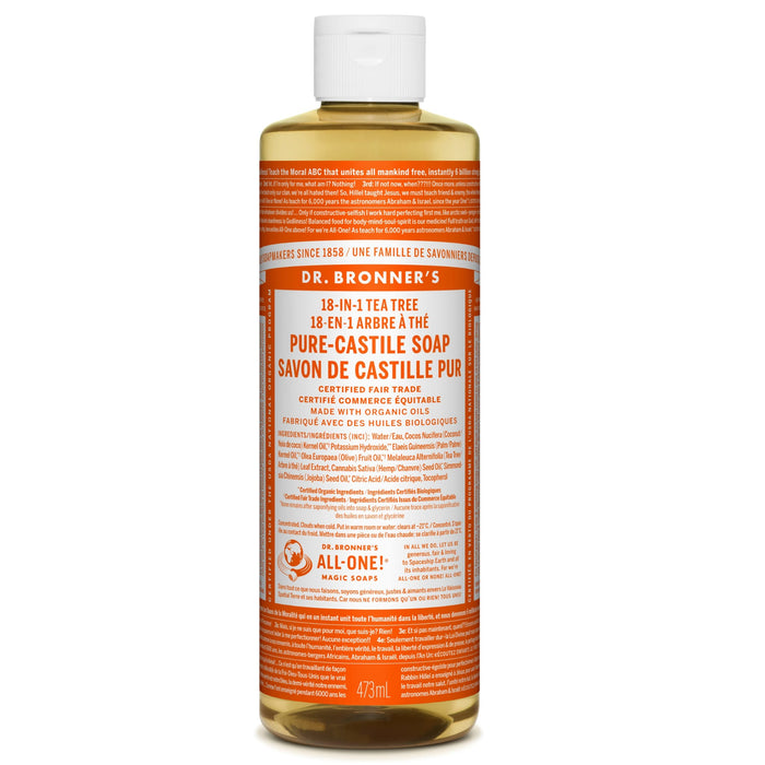 Dr. Bronner's 18-In-1 Pure-Castile Liquid Soap Tea Tree 473mL