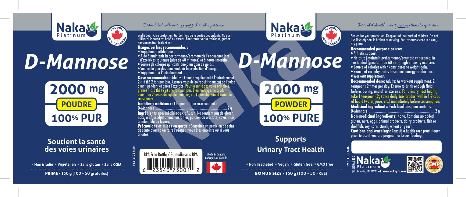 Naka Platinum D-Mannose 2000mg 100+50g