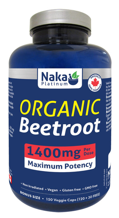 Naka Platinum Organic Beetroot 1400mg 150 Veggie Caps