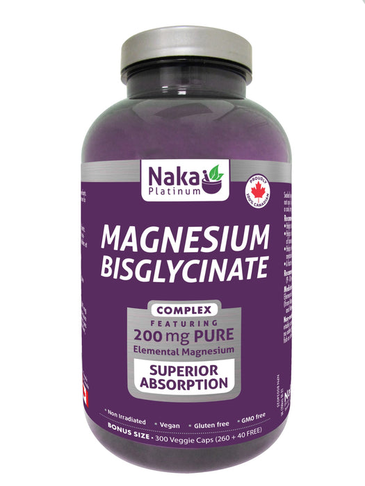 Naka Platinum Magnesium Bisglycinate 200mg 260+40 Veggie Caps