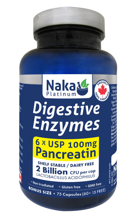 Naka Platinum Digestive Enzymes 75 Veggie Caps