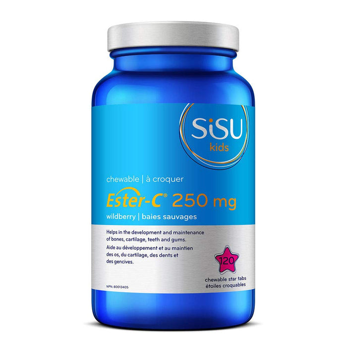 Sisu Kids Ester-C 250mg WildBerry 120 Chewable Tablets