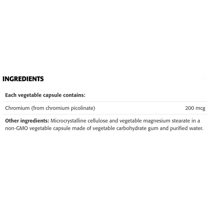 New Roots Chromium Picolinate 200mcg 100 Veggie Caps