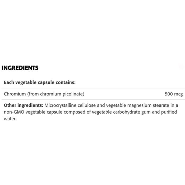 New Roots Chromium Picolinate 500mcg 100 Veggie Caps