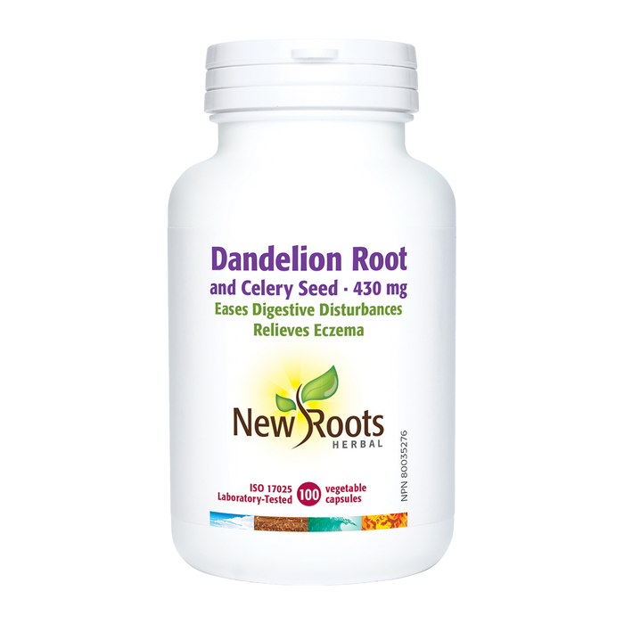 New Roots Dandelion Root & Celery Seed 430mg 100 Veggie Caps