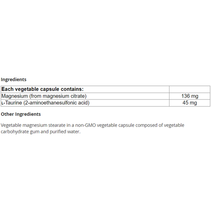 New Roots Magnesium Citrate Plus L-Taurine 90 Veggie Caps