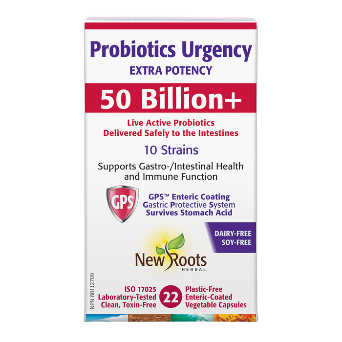 New Roots Probiotics Urgency Extra Potency 50 Billion+ 22 Veggie Caps