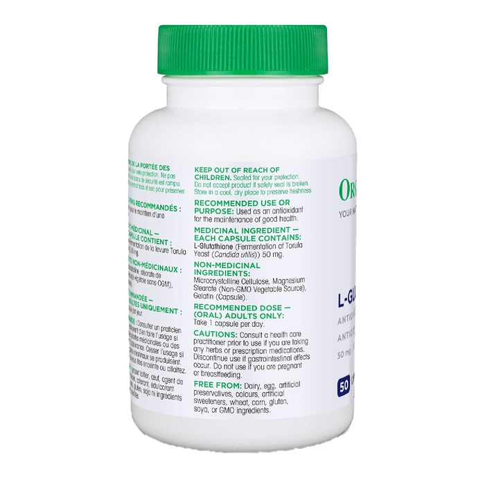 Organika L-Glutathione 50mg 100 Capsules