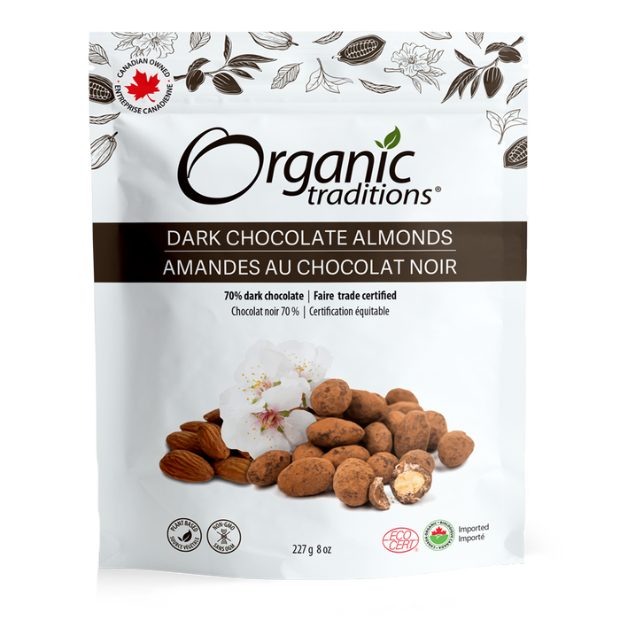 Organic Traditions Dark Chocolate Almonds 227g