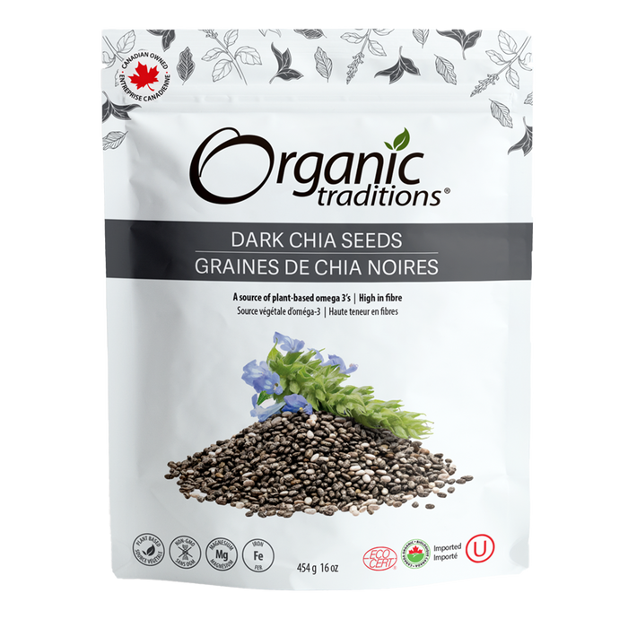 Organic Traditions Dark Chia Seeds 454g