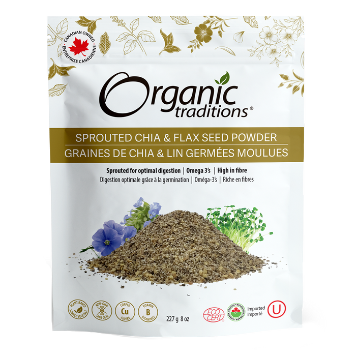 Organic Traditions Sprouted Chia & Flax Seed Powder 227g