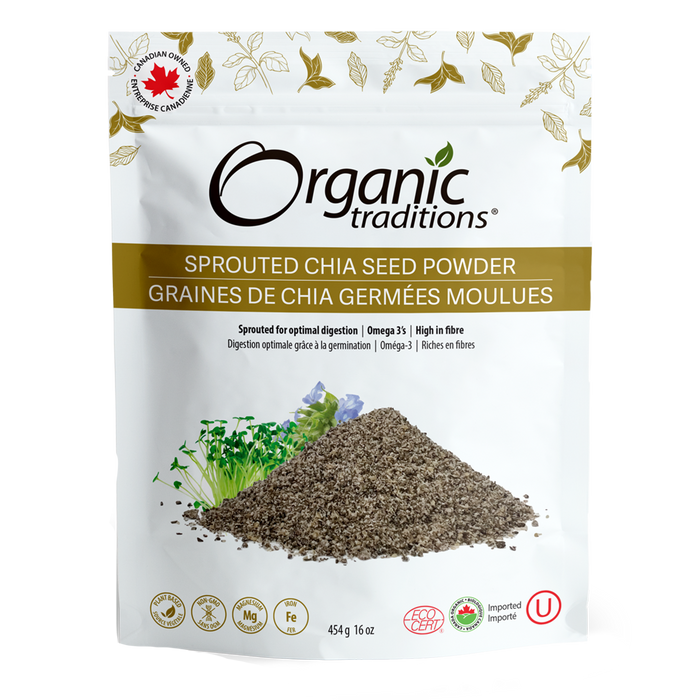 Organic Traditions Sprouted Chia Seed Powder 454g