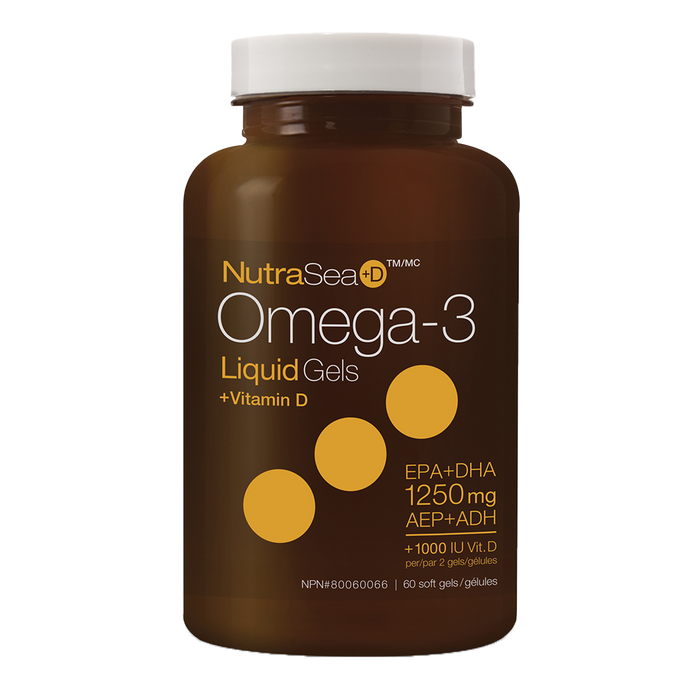 NutraSea +D Omega-3 Liquid Gels 60 Softgels