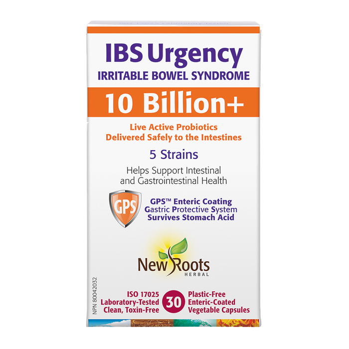 New Roots IBS Urgency 10 Billion+ 30 Veggie Caps