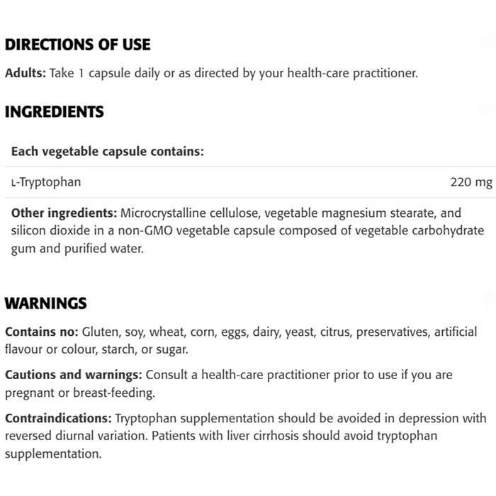 New Roots L-Tryptophan 220mg 90 Veggie Caps