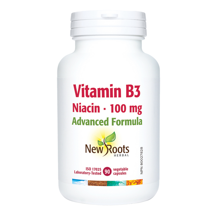 New Roots Vitamin B3 Niacin 100mg 90 Veggie Caps