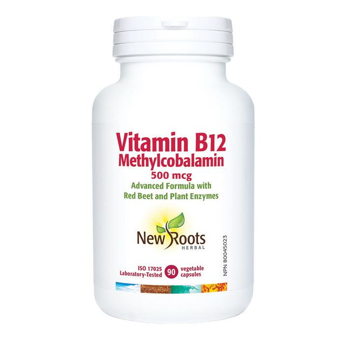 New Roots Vitamin B12 Methylcobalamin 500mcg 90 Veggie Caps