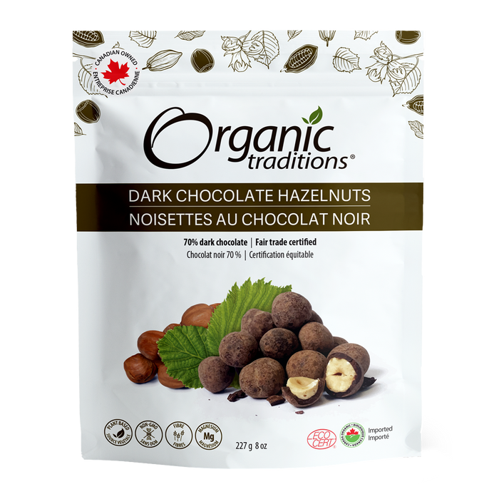 Organic Traditions Dark Chocolate Hazelnuts 227g