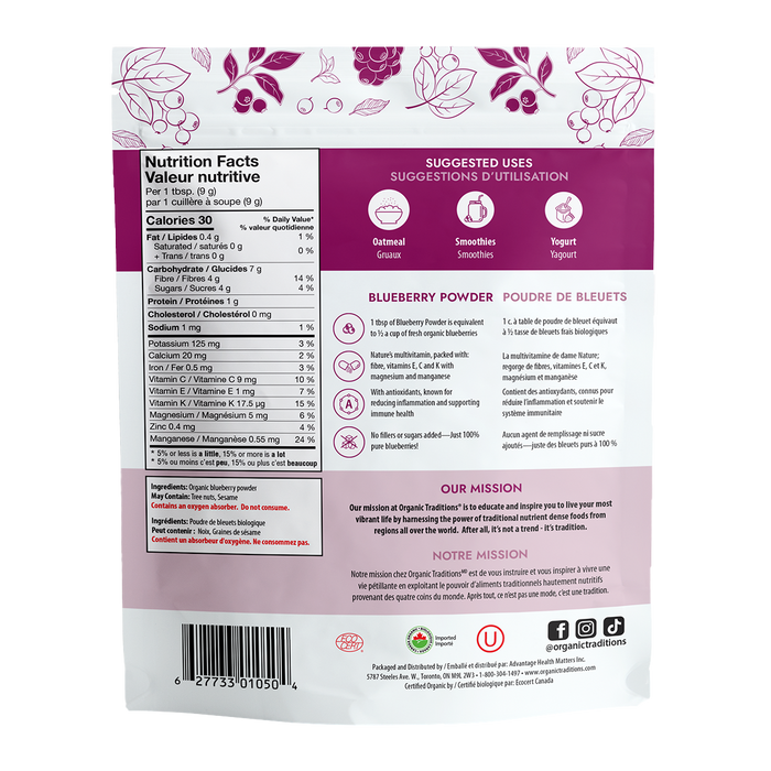 Organic Traditions Blueberry Powder 100g