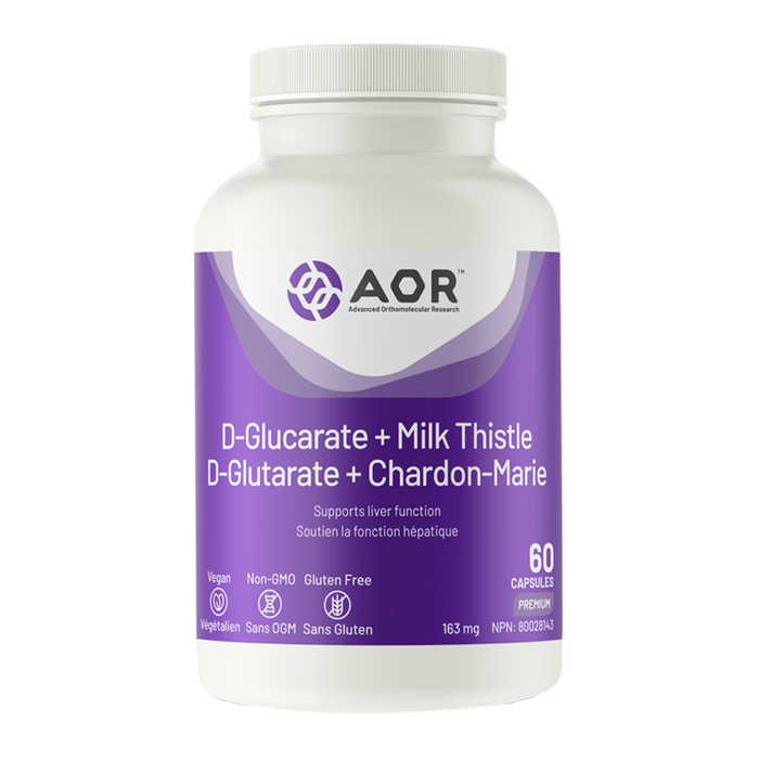 AOR D-Glucarate + Milk Thistle 163mg 60 Capsules